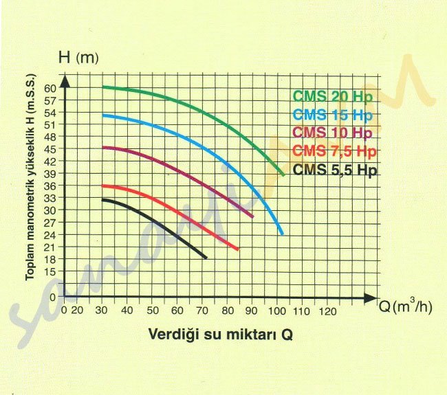 CMS Alem Pompa Performans Eğrisi