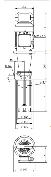 CPE Miksan Exproof Boryağ Pompası Boyutları